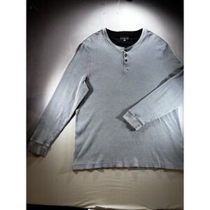 Club Room Men's Thermal Waffle Knit Henley Long Sleeve Base Layer 3XL Gray